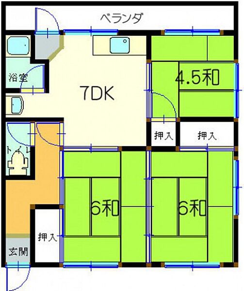 大西ビル ｜広島県広島市東区温品3丁目(賃貸マンション3DK・3階・52.99㎡)の写真 その2