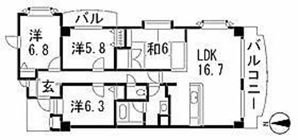 広島県広島市安佐南区西原3丁目(賃貸マンション4LDK・2階・88.59㎡)の写真 その2