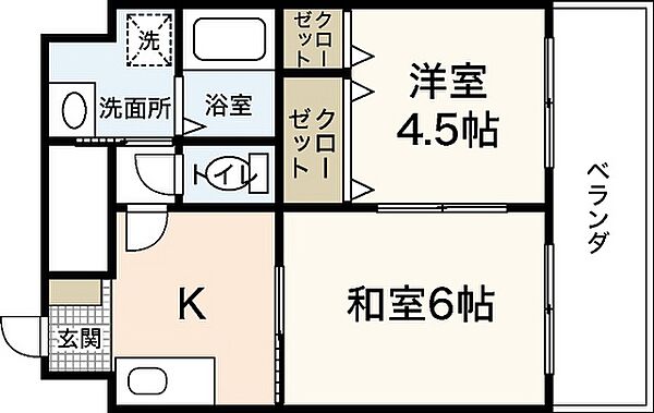 中広ミニモーク ｜広島県広島市西区中広町3丁目(賃貸マンション2DK・3階・35.14㎡)の写真 その2