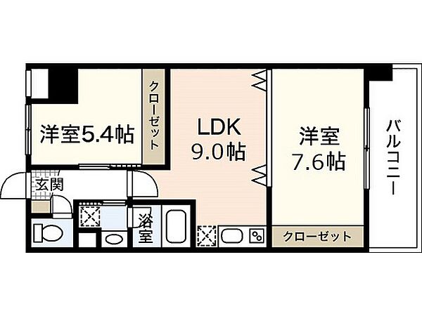 ラフォーレ十日市 ｜広島県広島市中区十日市町2丁目(賃貸マンション2LDK・5階・49.71㎡)の写真 その2