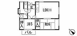 JR可部線 安芸長束駅 徒歩5分の賃貸マンション 2階2LDKの間取り