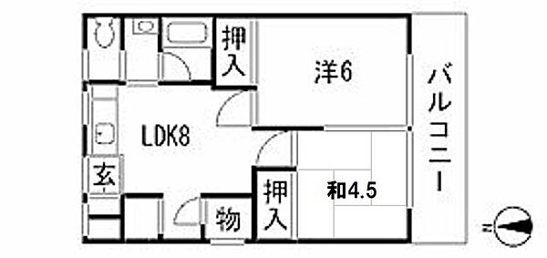 沓水ビル ｜広島県広島市安佐南区長束5丁目(賃貸マンション2DK・2階・39.69㎡)の写真 その2