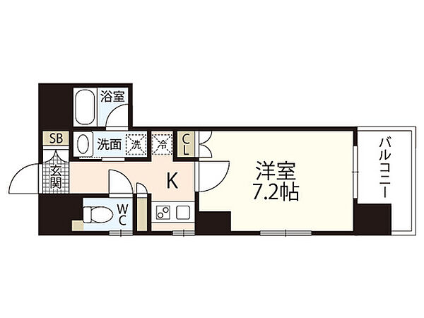 広島県広島市中区八丁堀(賃貸マンション1K・6階・25.50㎡)の写真 その2