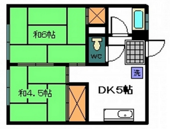 幟パークハイツ ｜広島県広島市中区幟町(賃貸マンション2DK・4階・32.05㎡)の写真 その2