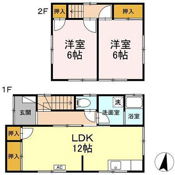 石橋借家 4号 ｜広島県広島市安佐南区緑井8丁目(賃貸一戸建2LDK・--・61.28㎡)の写真 その2