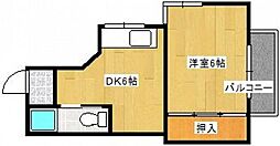 渡部ビル 1DKの間取図画像