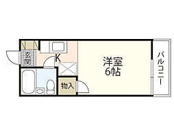 グランツ高須 1階ワンルームの間取り