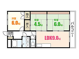 メゾニティ勇 3DKの間取図画像