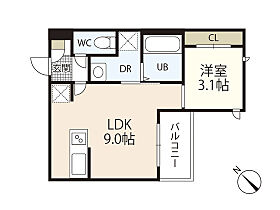 広島県広島市中区西川口町（賃貸アパート1LDK・3階・30.40㎡） その2