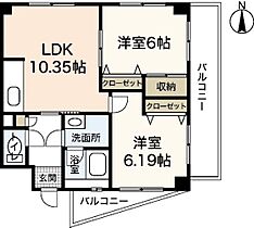 広島県広島市安佐南区長楽寺1丁目（賃貸マンション2LDK・1階・51.55㎡） その2