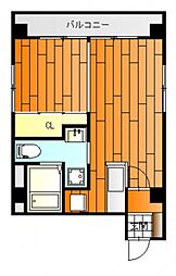 カトレアビル 2階1LDKの間取り