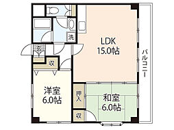 コンビデンス西本 2LDKの間取図画像