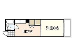 WASHU舟入本町ビル 1DKの間取図画像