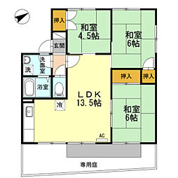 コートヴィレッジ　III 1階3LDKの間取り