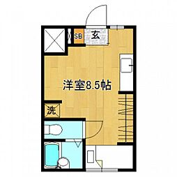 インテグレート西本浦 1階ワンルームの間取り