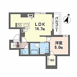 広島市安佐南区西原6丁目マンション 1LDKの間取図画像