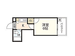 舟入ビル 1Kの間取図画像