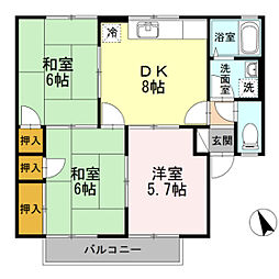 ファミール土井　A棟 1階3DKの間取り