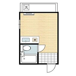 メゾン舟入 3階ワンルームの間取り