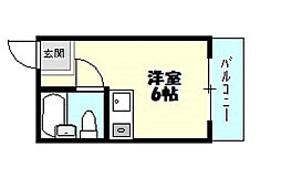 メゾンド長束1 ワンルームの間取図画像