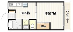 シトラス比治山本町 4階1DKの間取り