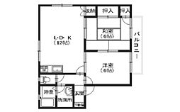 フローラル梅林・C棟 2LDKの間取図画像