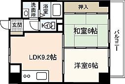 フレア21三滝 0802 8階2LDKの間取り