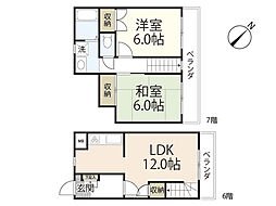 LIT西広島駅前(旧広島T&Yビル） 6階2LDKの間取り