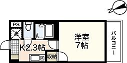 シャローム村岡 1Kの間取図画像
