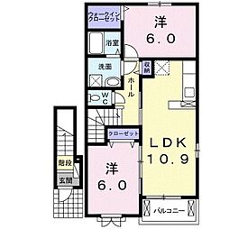 プリマヴェ−ラ　Ｋ 2階2LDKの間取り
