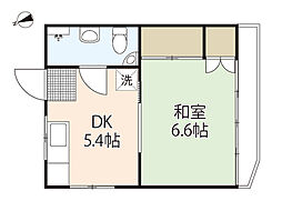 第1CCSビル 4階1DKの間取り