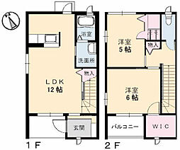 ソレイユ東雲 1階2LDKの間取り