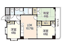 Habite・K 2階3LDKの間取り