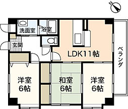サンクチュアリ緑井 3LDKの間取図画像