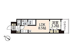 S-RESIDENCE東千田公園alesia 1LDKの間取図画像
