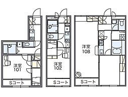 レオパレスシナジー 1Kの間取図画像