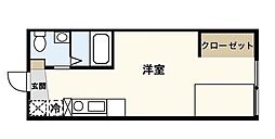 モーリス1 ワンルームの間取図画像