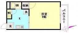 フラッツ21 1Kの間取図画像
