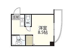 CASA東白島 ワンルームの間取図画像