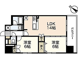 ウイング宝町セカンド 2LDKの間取図画像