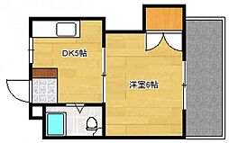 メゾンうえだ 1DKの間取図画像