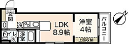 パークスISAMU 1LDKの間取図画像