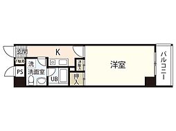 グランドール濱本 1Kの間取図画像