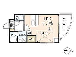 グランドポレストーネ竹屋 1LDKの間取図画像