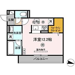 ジャンティリッツ西条 ワンルームの間取図画像