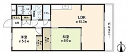メゾン・クミジ 2LDKの間取図画像