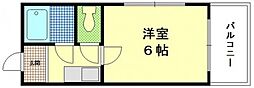 サンライズ矢賀B棟 1Kの間取図画像