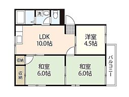 小田コーポ 3LDKの間取図画像