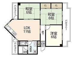 スワビル 3LDKの間取図画像