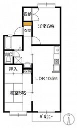 ゴールド.トロフ 2LDKの間取図画像